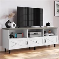 YITAHOME TV Stand for 70-55 inch  White/Grey