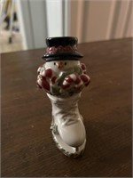 Vintage Snowman in Boot S&P Shakers