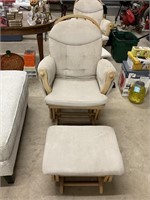 Upholstered Glider and Ottoman #1