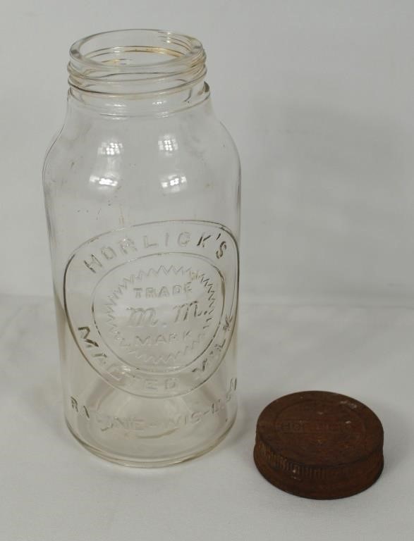 Vintage Scarce Horlick's Malted Milk Jar & Lid