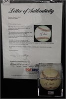 Signed Yogi Berra Baseball w/ PSA Letter of