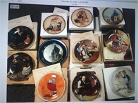 Norman Rockwell Plates most with COA  all boxed