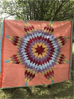 !!!WOW!! THIS QUILT HANDMADE ANTIQUE!! GORGEOUS!