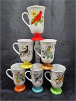 1970s Song Birds Irish Coffee Mugs Chipped Cardina