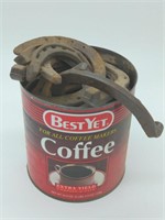 Coffee Can with Horseshoes