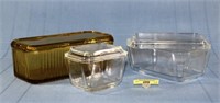 Three Covered Refrigerator Jars