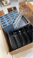 Box of file organizers, desk supply’s