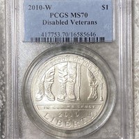 2010-W Disabled Vet. Silver Dollar PCGS - MS70