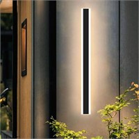 Modern 59inch Outdoor Wall Light, 3000K Black Acry