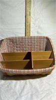 Longaberger desk Organizer basket with wooden