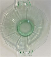NICE URANIUM GLASS HANDLED SMALL PLATE