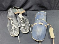 Antique Basketball Shoes & Knee Pads