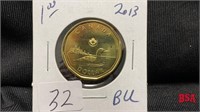 2013 $1 Loonie, BU