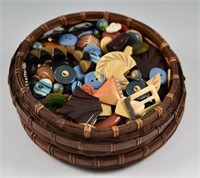 Lot #4196 - Basket full of miscellaneous buttons