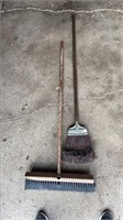 Push broom and wire bristle broom