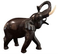 Wood Carved Elephant Figurine