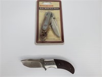 Browning & Winchester Burl Wood Clip Knife