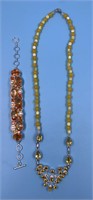 Lot of 2: sterling silver necklace with citrine an