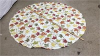 D2)  ROUND FALL LEAF TABLECLOTH, 68",  stains?