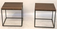 Pair Sankara wood & metal tables