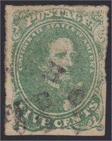 CSA Stamps #1 Used with small thin CV $175