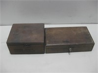 Two Vtg Cigar Boxes Largest 6"x 10"x 2.75"
