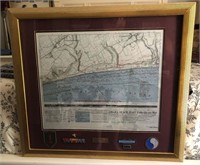 Pair: Framed Maps of Normandy Beach D-Day