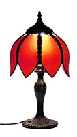 Red Glass Antique Style Table Lamp