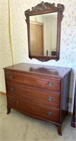 Vintage Mahogany Dresser with Mirror *HAS WEAR*