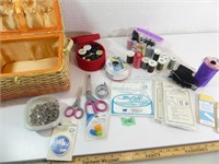 Items for Sewing, with Basket