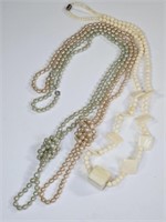 Vintage Necklaces: German Glass Pearls, Bone