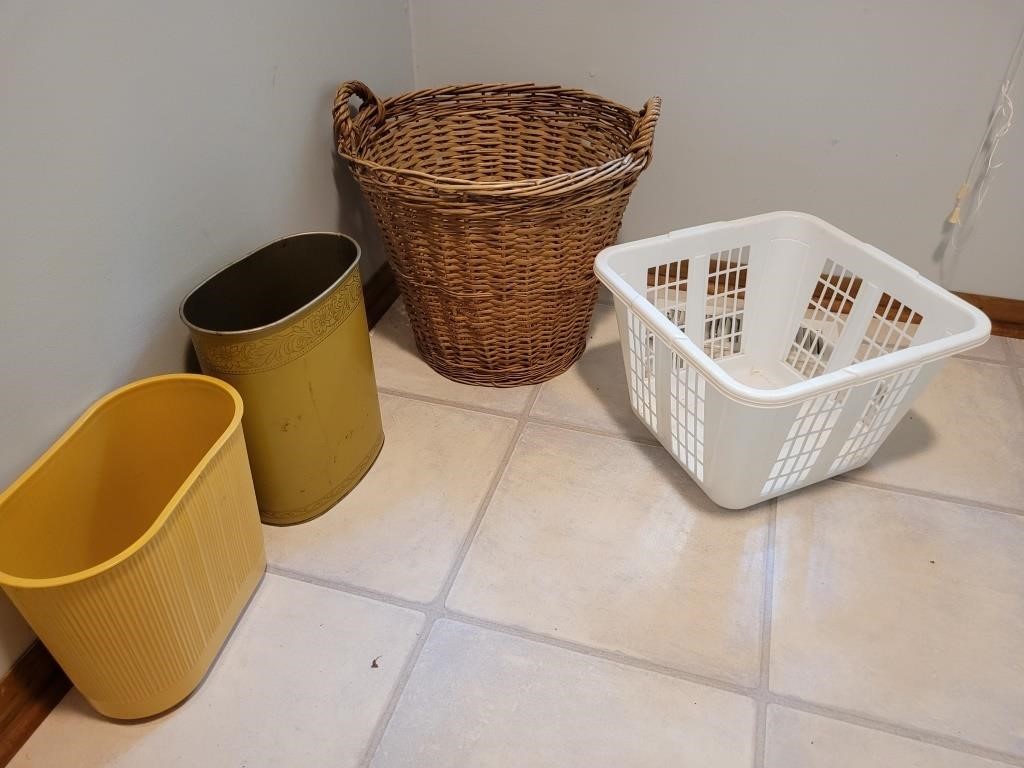 Wicker Laundry Basket, Waste Baskets