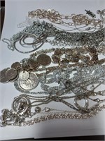 Silvertone Jewelry Lot to Include Bracelets,