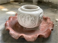 Base de fontaine et pièce en marbre