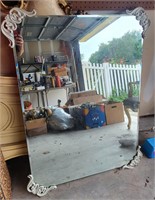 Large White iron Framed Mirror