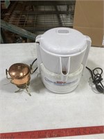 ACME challenger juicerator, copper warming pot