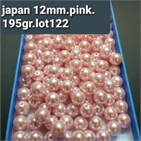 JAPAN VTG 12MM 2 HOLES PINK PEARLS 195 GRAMS