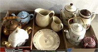 Variety of tea sets, and servers