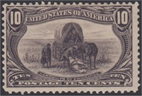 US Stamps #290 Mint HR toned 10 cent Trans CV $140