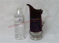 Granger Picnic 1904 Ruby & Clear Glass Pitcher