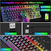 Wireless Gaming Keyboard and Mouse Combo with 87
