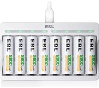 EBL 2800mAh AA Batteries & Charger  8 Counts