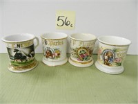 (4) Horse Related Shaving Mugs - Parks, Stephens,