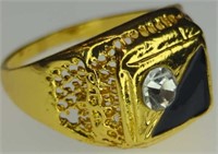 Gold tone gemstone ring size 12.5