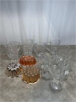 Plastic pitchers, Small glass pitchers, metal
