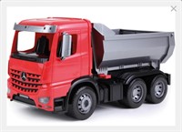 LENA ACTROS DUMP TRUCK, RED, SILVER AND BLACK,