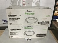 2 BOXES 6 inch FOAM PLATES- missing 1 pack of 125