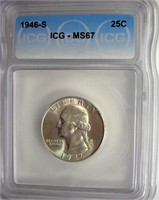 1946-S Quarter ICG MS67 LISTS $275