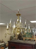 Golden chandelier with crystals