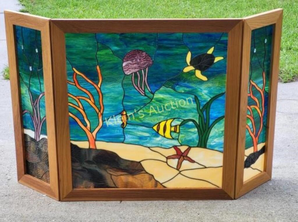 Stained Glass Fireplace Cover Mike Joyce, Artist